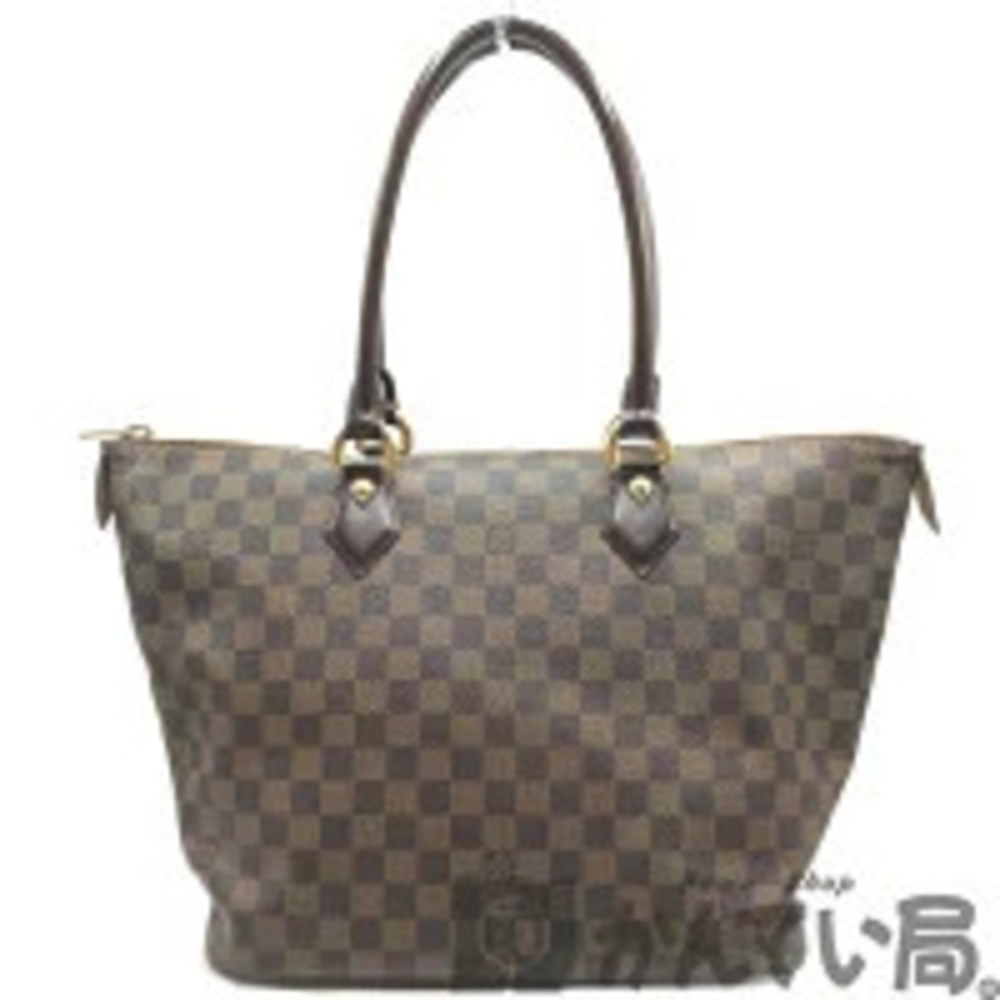 LOUIS VUITTON Damier Saleya Tote Bag Shoulder Handbag Ebene Brown Canvas
